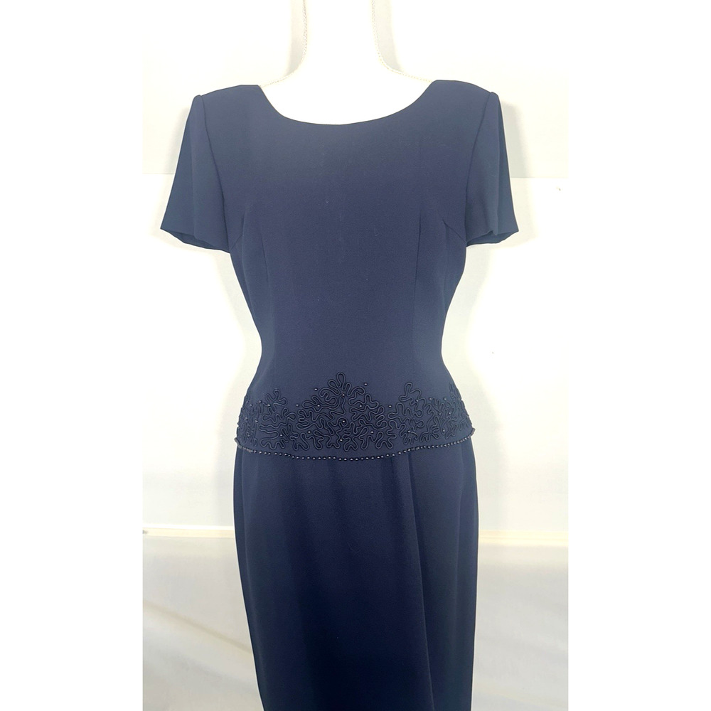 Office Siren Boardroom Chic Donna Morgan Devil Wears Prada Beaded Gown Sz8